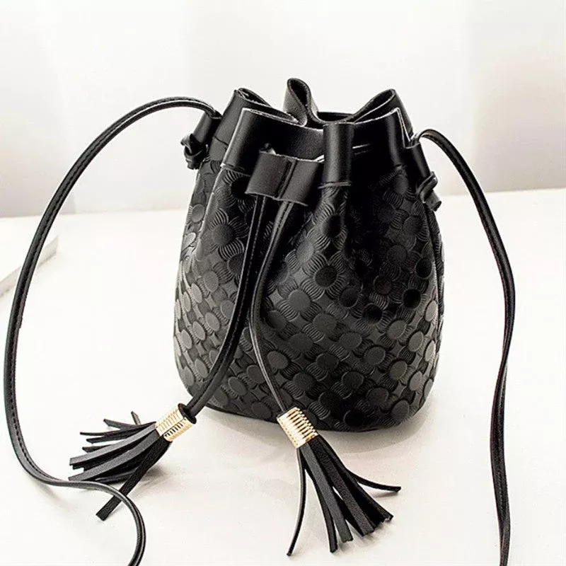 Casual Solid Tassel Design Crossbody Bag