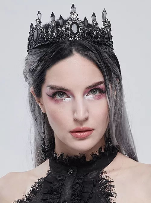 Gothic Gorgeous Crystal Zinc Alloy Crown Hairband