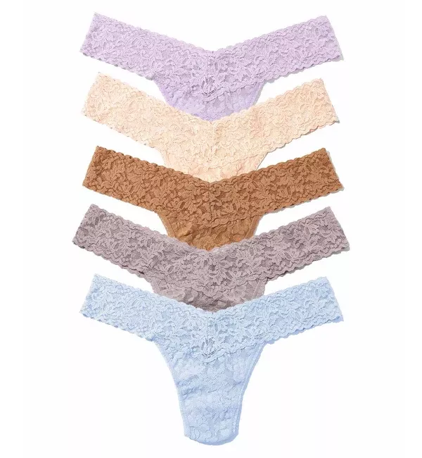 Hanky Panky 5-PACK Signature Lace Low Rise Thong (49115PK) - PQBF