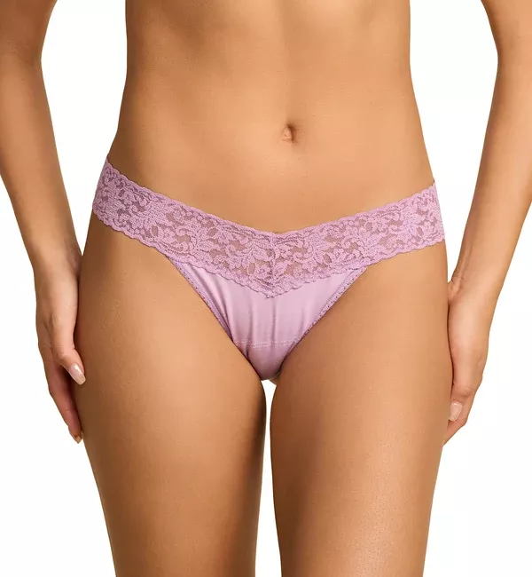 Hanky Panky Cotton Low Rise Thong (891581P) - Water Lily