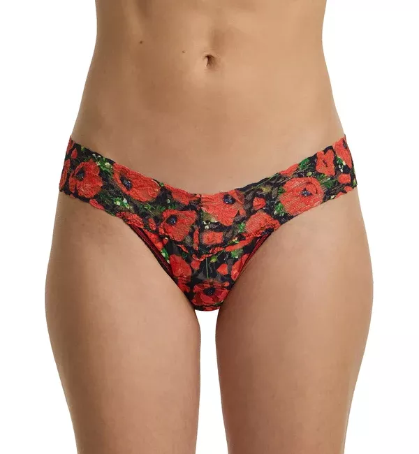 Hanky Panky Signature Lace Printed Low Rise Thong (PR4911P) - Poppy Holiday