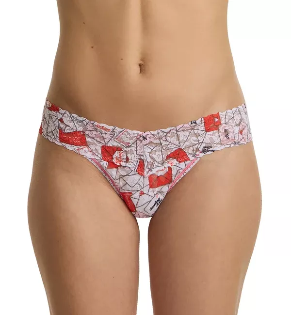 Hanky Panky Signature Lace Printed Low Rise Thong (PR4911P) - With Love