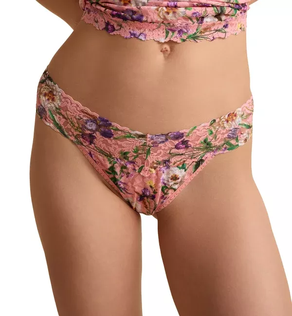 Hanky Panky Signature Lace Printed Original Rise Thong (PR4811P) - Fawning Flora