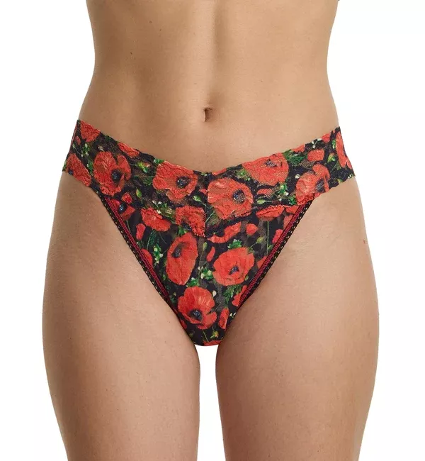 Hanky Panky Signature Lace Printed Original Rise Thong (PR4811P) - Poppy Holiday