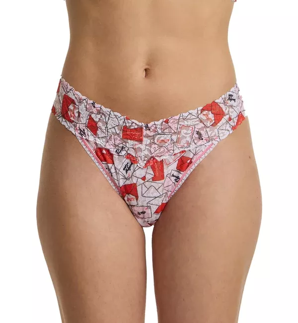 Hanky Panky Signature Lace Printed Original Rise Thong (PR4811P) - With Love