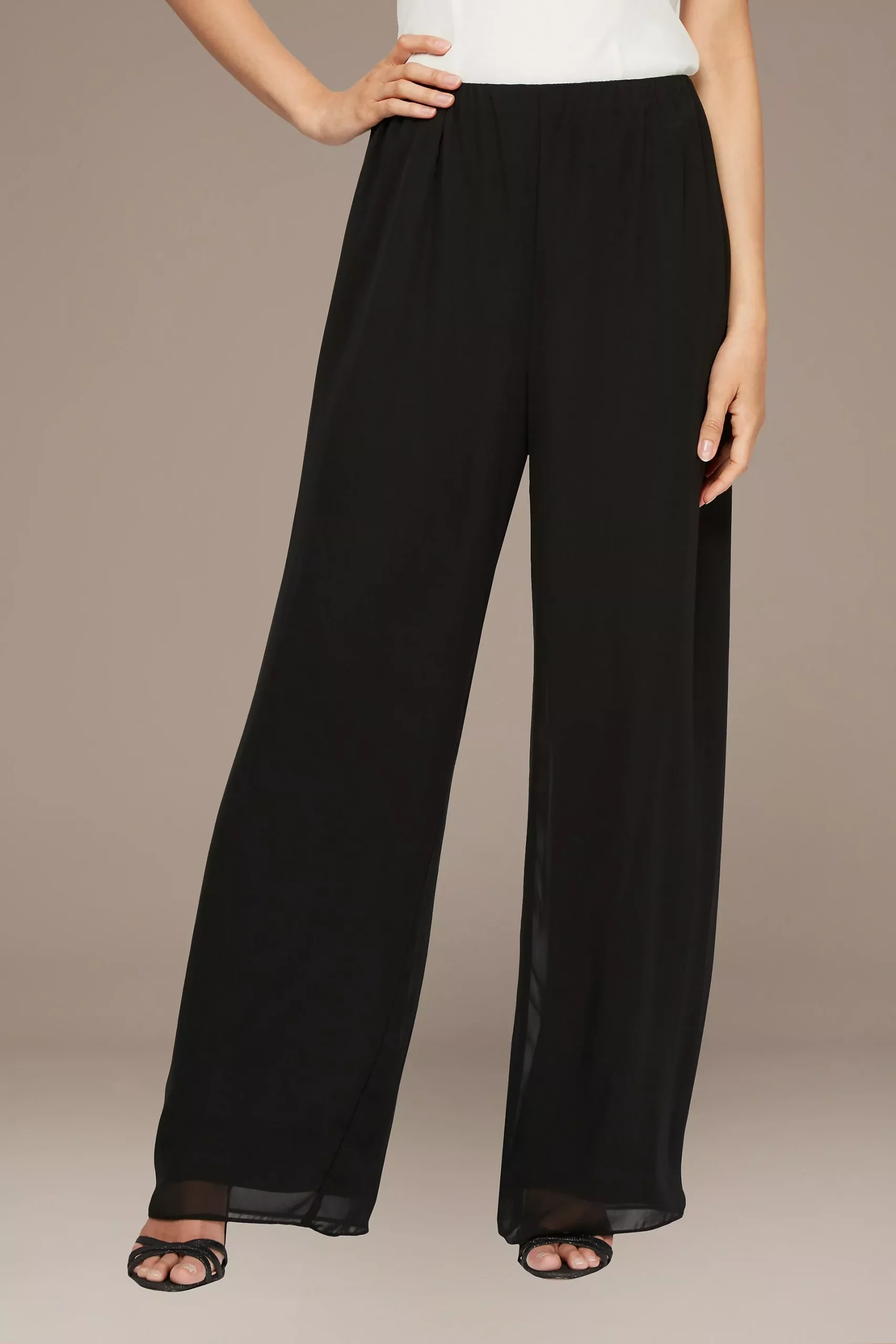 Straight Leg Chiffon Petite Pants