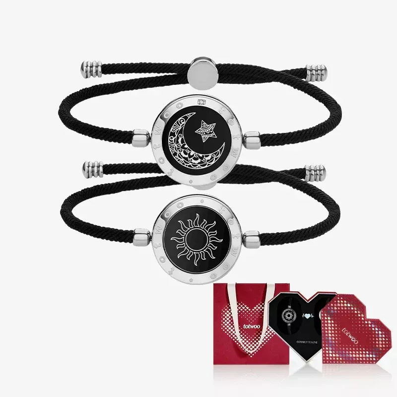 [Totwoo Signal Gift Box] Sun & Moon Bracelets with Black Milan Rope