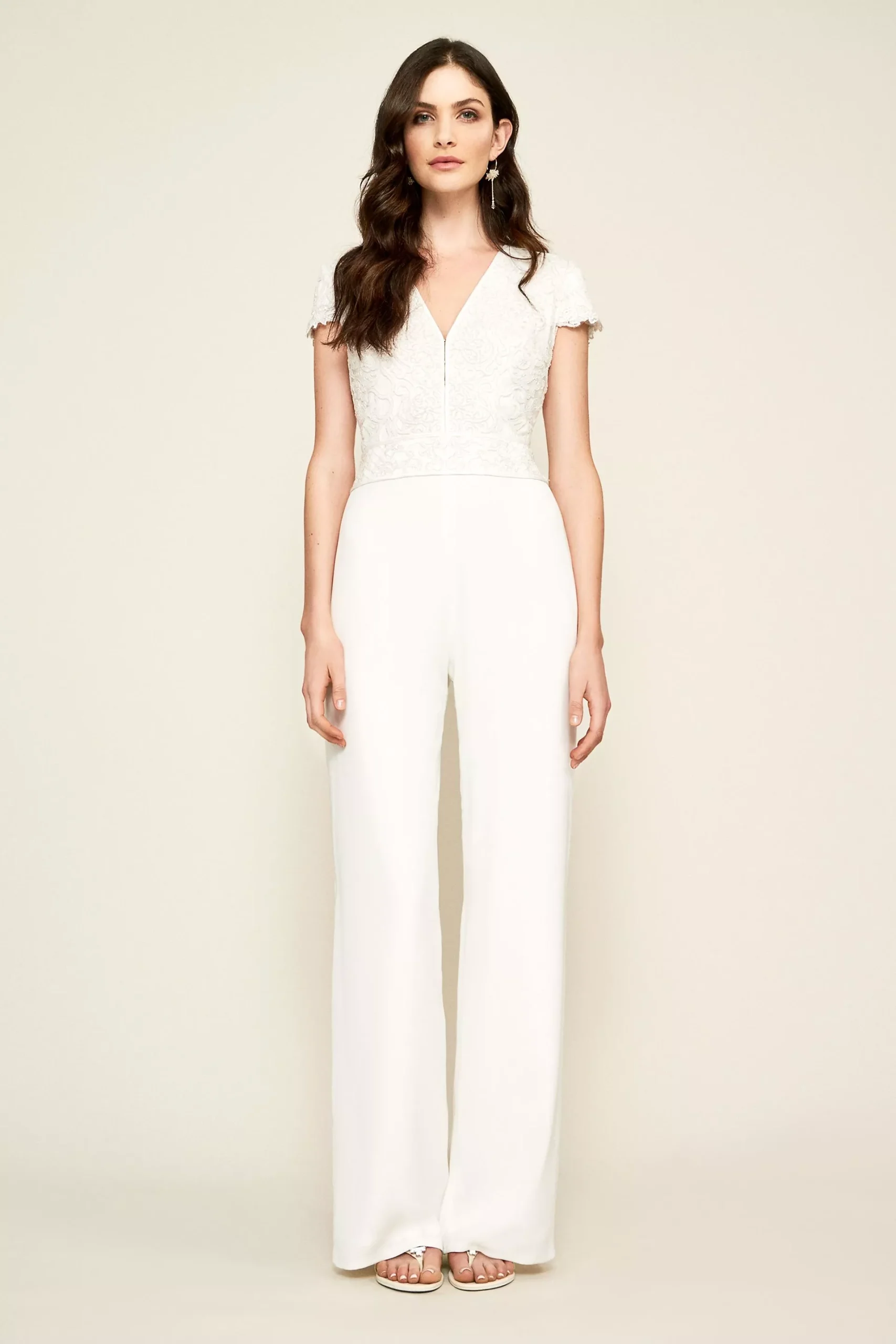 Zeina Lace and Crepe Jumpsuit